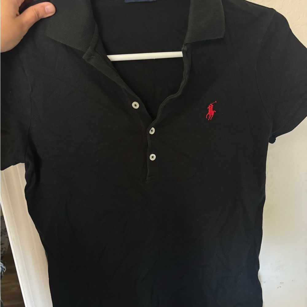 Ralph Lauren Black Polo with Red Embroidery